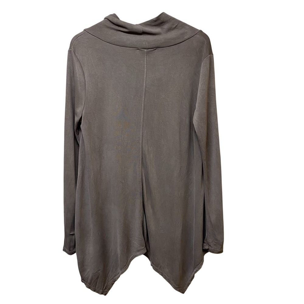 Altar'd State L Taupe Cowl Neck Tunic Top Sharkbite Hem Boho Oversized - Picture 4 of 5